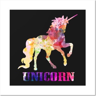 Unicorn Watercolor Posters and Art